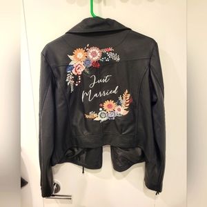 David's Bridal Leather Jacket "Just Married"